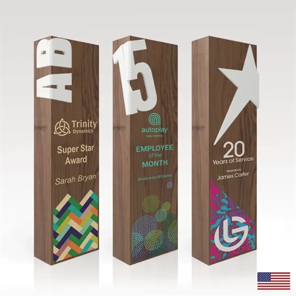 Customizable Walnut Award w/ Full-Color - Rectangular