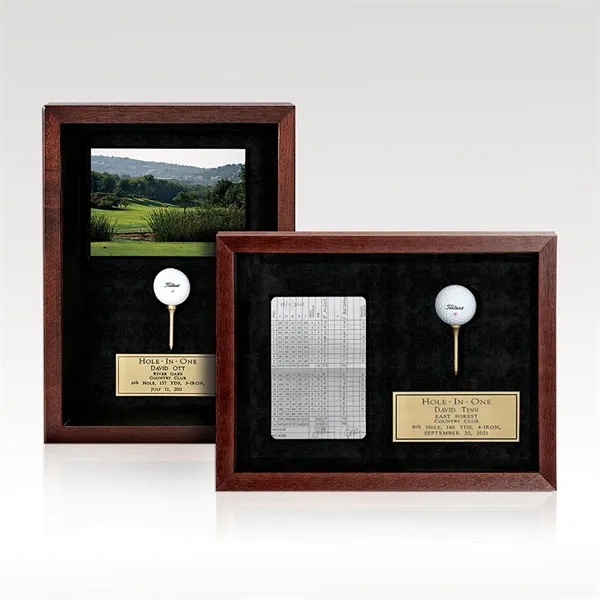 Mahogany Frame with Scorecard/Photo - Golf Shadowbox