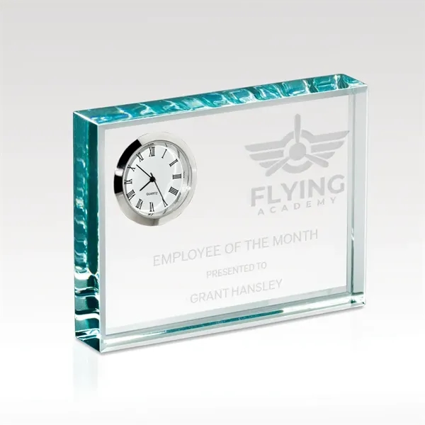 Starphire Glass Clock Award - Premium Business Gift