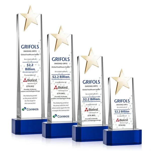 Fanshaw Gold Star VividPrint™ Award on Base - Blue