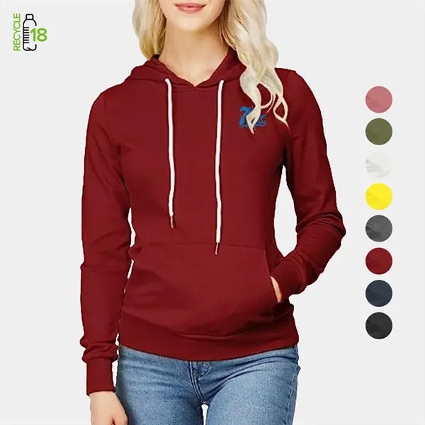 Women's rPET Fleece Hoodie w/ Kangaroo Pocket & Antibacteria