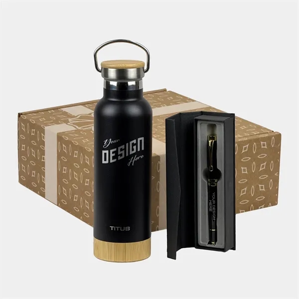 17oz TiTUS® Executive Water Bottle & Chrome Pen Gift Set
