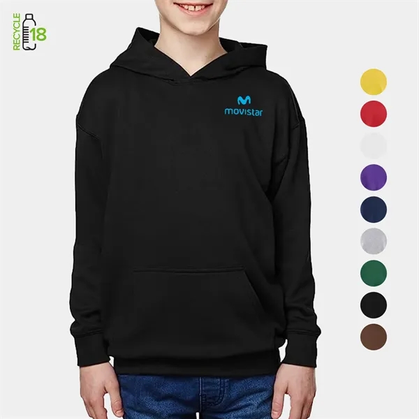Youth Recycled Pullover Hooded Sweatshirt W/ Wrinkle Free