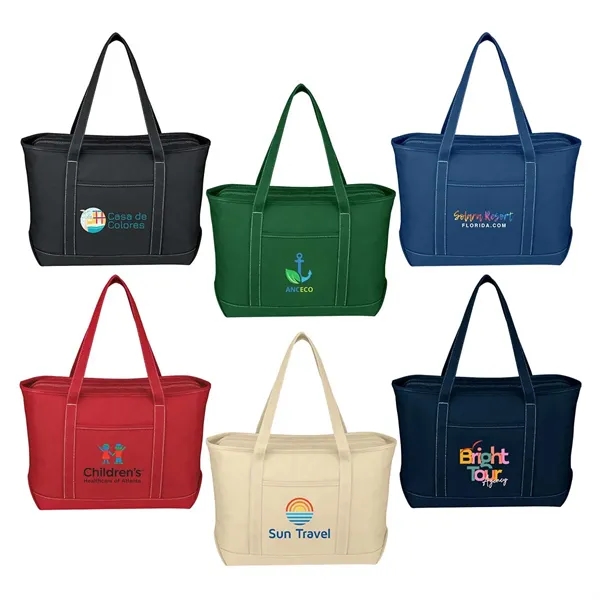 Full Color Large Cotton Canvas Boat Tote