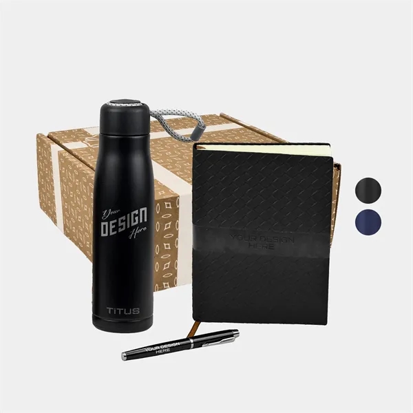 TiTUS® 17oz Water Bottle, Sahara Notebook & Pen Gift Set