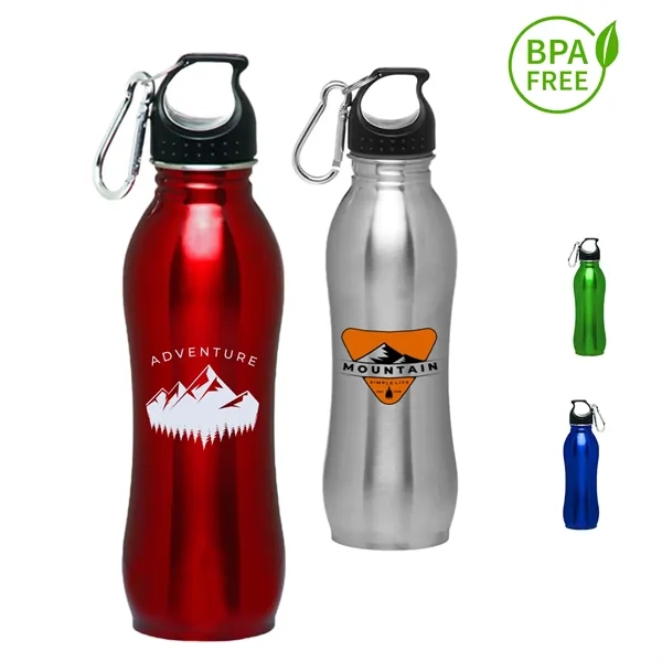 25 oz. BPA free Stainless Steel Sports Bottles w/ Carabiner