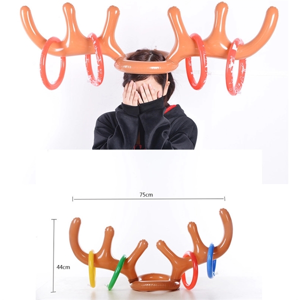 Inflatable Xmas Reindeer Antler Hat Christmas Holiday Toys