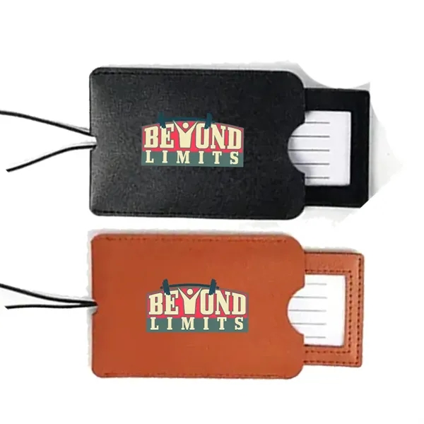 Suitcase Luggage Tags with Sleeve & Elastic Band