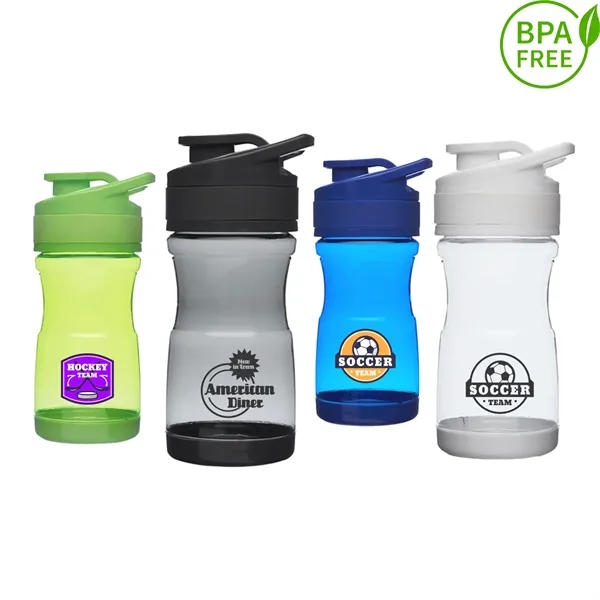 20 oz BPA free Brawny Plastic Sports Bottle with Flip Lid