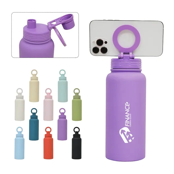 32oz Water Bottle with Magnetic Phone Holder