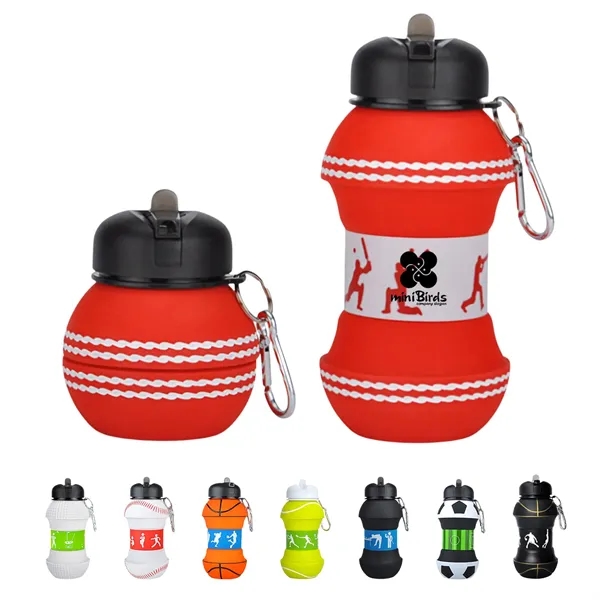 Collapsible Silicone Sports Ball Shaped Bottle