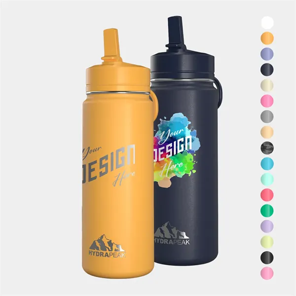 20 oz Hydrapeak® Stainless Steel Mini Bottle w/ Straw Lid