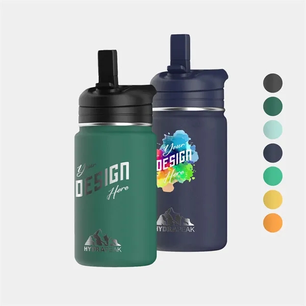 14oz Hydrapeak® Stainless Steel Insulated Straw Water Bottle