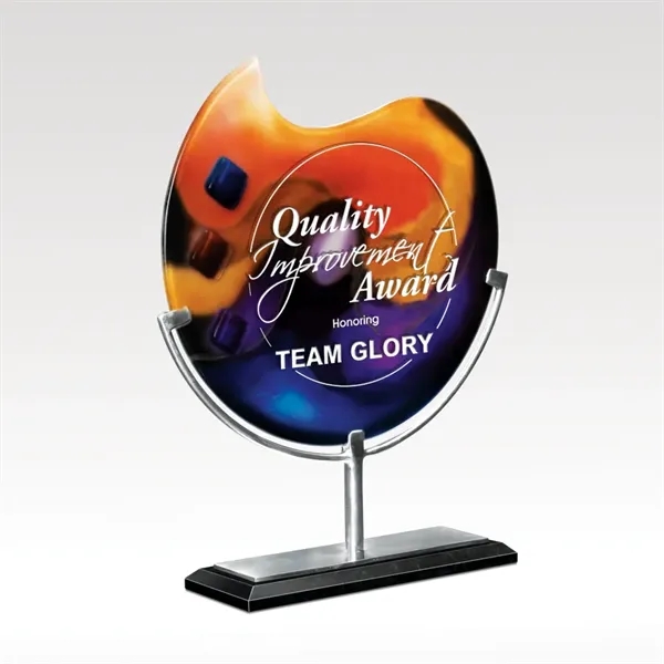 Art Glass Award - Metal & Marble Base - Delphi II