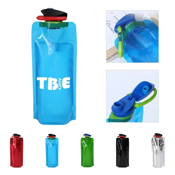 Folding Plastic Carabiner Collapsible Travel Water Bag