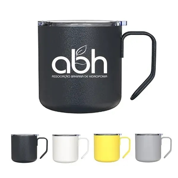 12 oz Stainless Steel Coffee Mug with Handle and Lid
