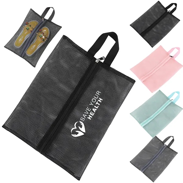Nylon Mesh Beach Zipper Bag For Slipper