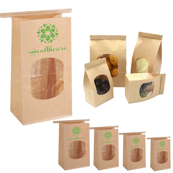 Clear Window Kraft Toast Bag Waterproof