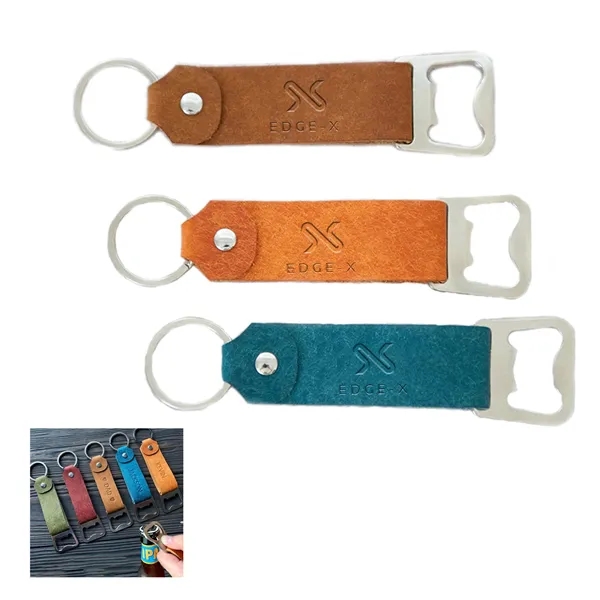 Creative Leather Bottle Opener Keychain