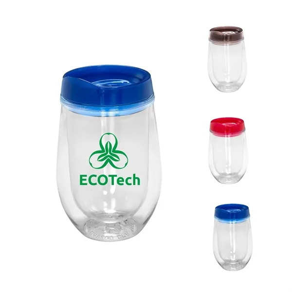 10 Oz. Double Wall Plastic Insulated Wine Tumbler