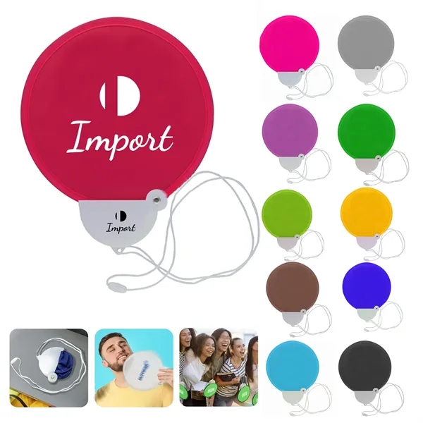 Pop Up Foldable Twist n Chill Hand Fan w/ Rope