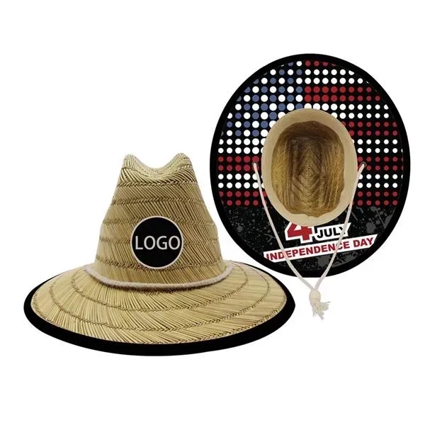 Lifeguard Straw Hat w/ Full Color Underbrim & Patch