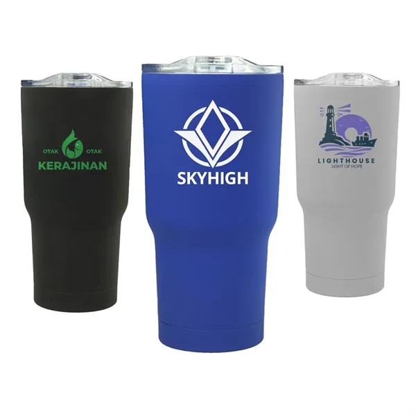 17 oz Soft Touch Rubberized Stainless Steel Travel Mugs