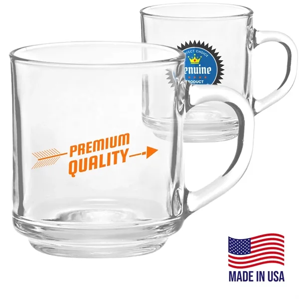 10 oz. USA Made ARC Handy Glass Coffee Mugs w/ Custom logo