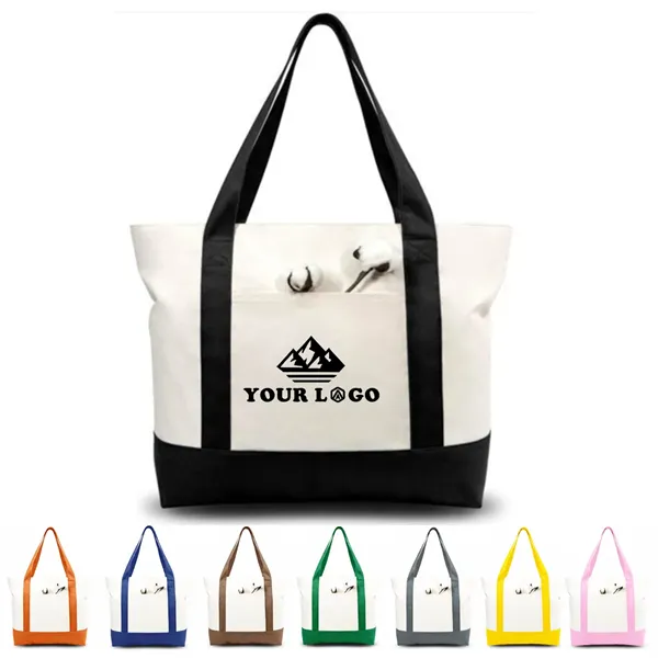 Custom Two Tone Cotton Canvas Tote Bags