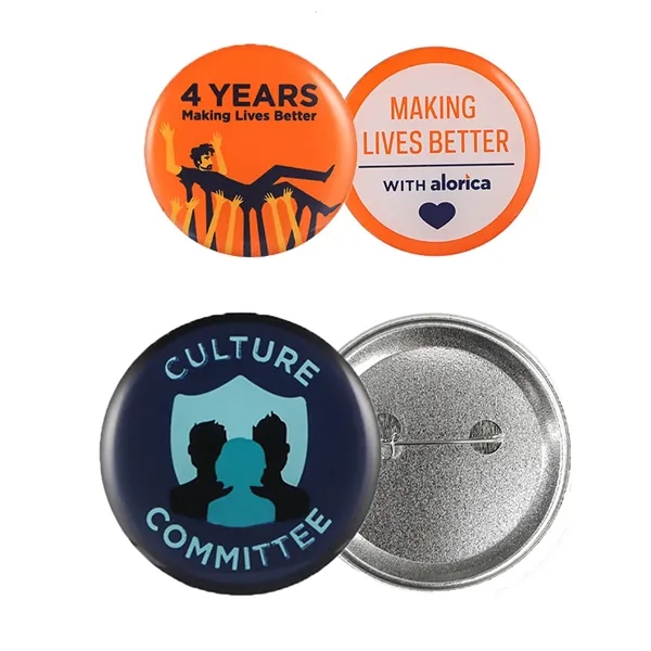 Round Custom Metal Pin Back Button Badge