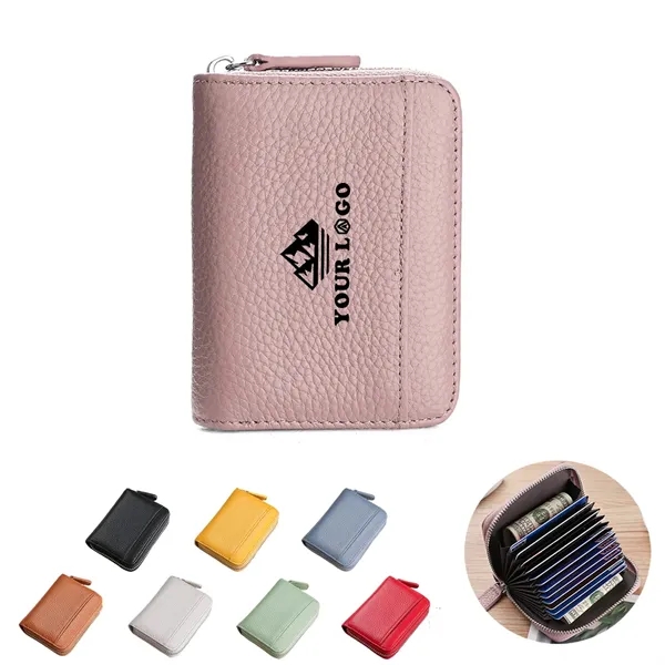 Multifunction Zippered Leather Organ Purse Coin Pouch