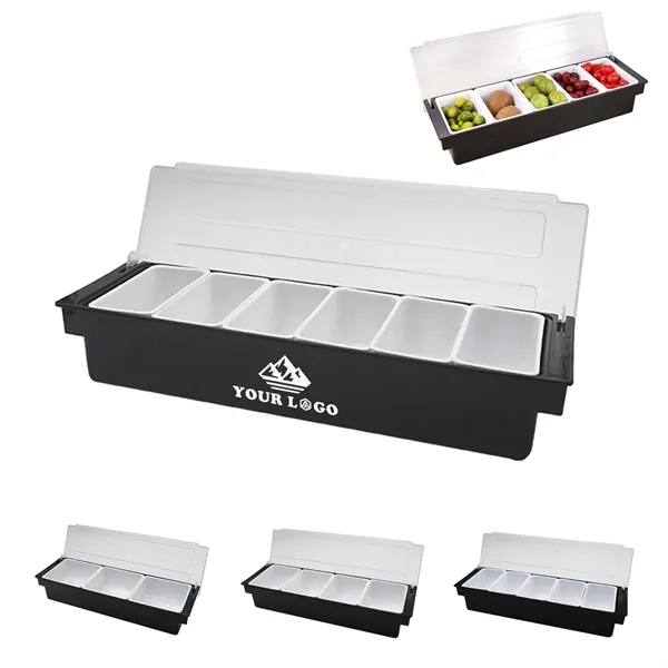 Six Grids Plastic Fruit Salad Platter