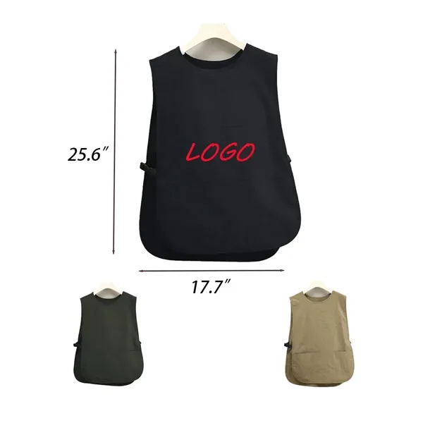 Multi-Pocket Waterproof Oil-Resistant Sleeveless Apron