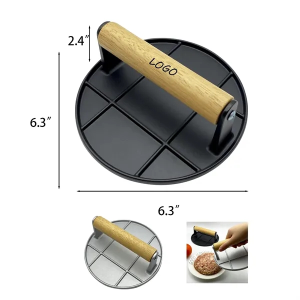 6.3" x 6.3" x 2.4" Aluminum Portable Round Meat Press