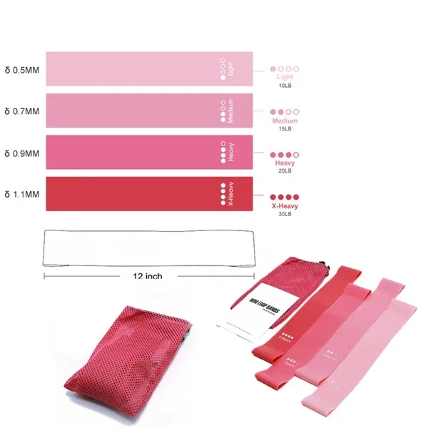 Set of 4 Exercise Resistance Bands