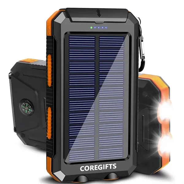 Outdoor Waterproof Solar Power Bank with Compass