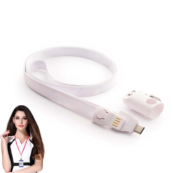 2-in-1 Nylon Lanyard Charging Cable