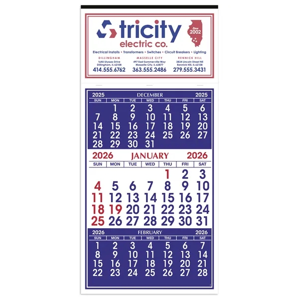 3-Month Display Apron Calendar