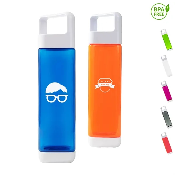 25 oz. Clean Square Bottle w/ Removable Top & Bottom Lids