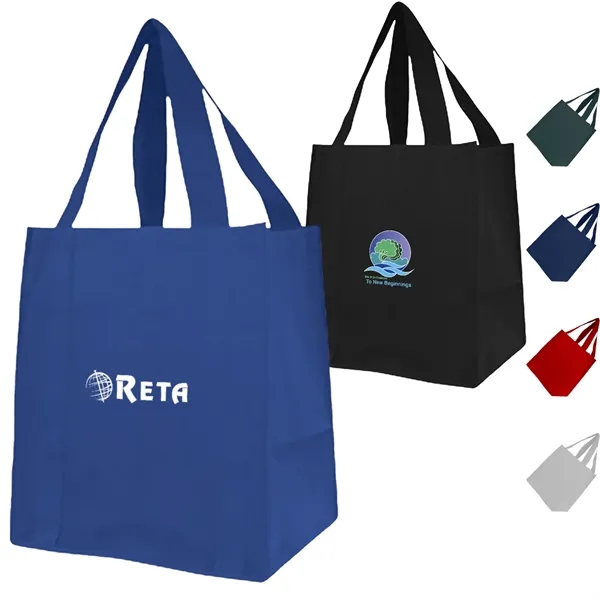 100GSM Non-Woven Jumbo Grocery Gusset Tote Bag (13"X15"X10")