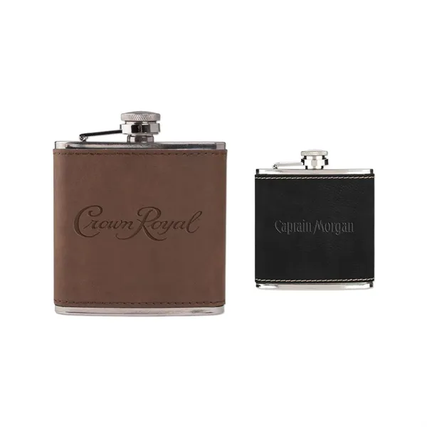 Leatherette Wrapped 6 Oz. Stainless Steel Hip Flask
