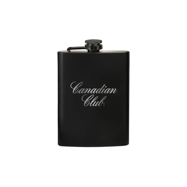 8 Oz. Black Stainless Steel Hip Flask
