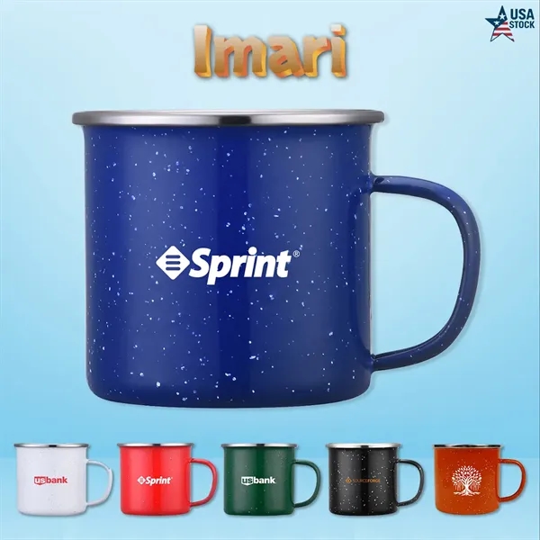 Imari 16OZ Speckled Enamel Mug With Stainless Steel Rim