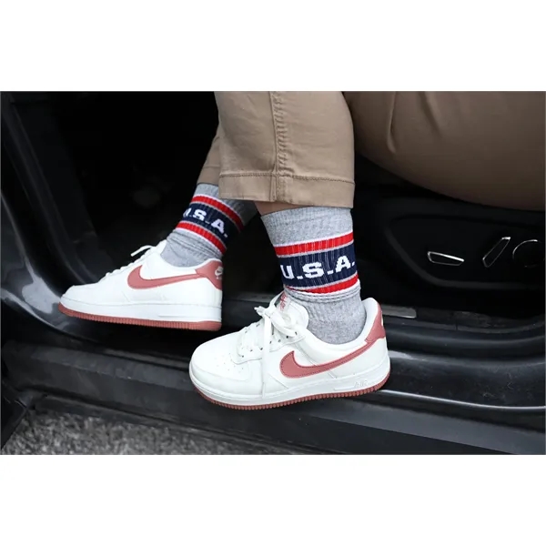Ribbed Crew Athletic Sock - MADE IN USA
