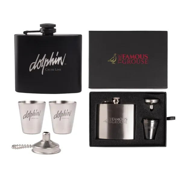 The Kenzie Flask, Shot Glass and Funnel Gift Set