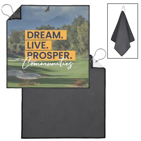 Two-Sided Microfiber Golf Towel w/ Full Color Sublimation