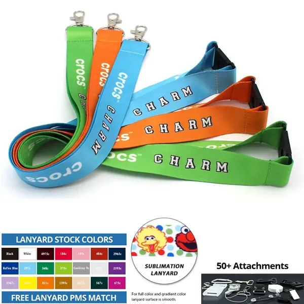 Custom 3/4" Polyester Lanyard - Full Color