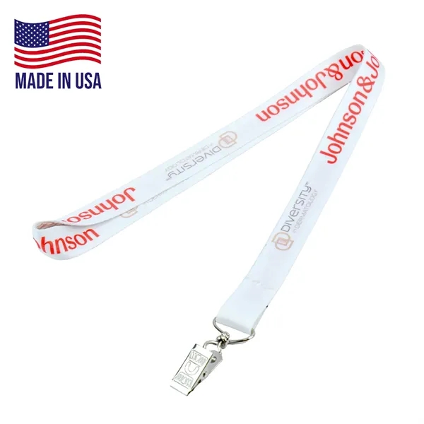 USA made Lanyard - 3/4" Dye-Sublimation w/ Bulldog Clip