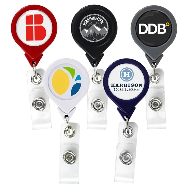 Round "BEST" Retractable Badge Reel (opaque)