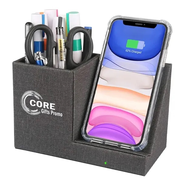 2 in 1 Wireless Charging Desk Organizer
